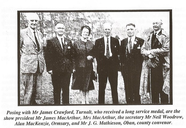Mr James Crawford, Turnalt, who received a long service medal.